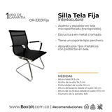 SILLA TELA FIJA NEGRA OFICINA BOXBIT
