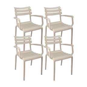 Set x4 Sillas Exterior Venecia con Brazos Beige — Boxbit