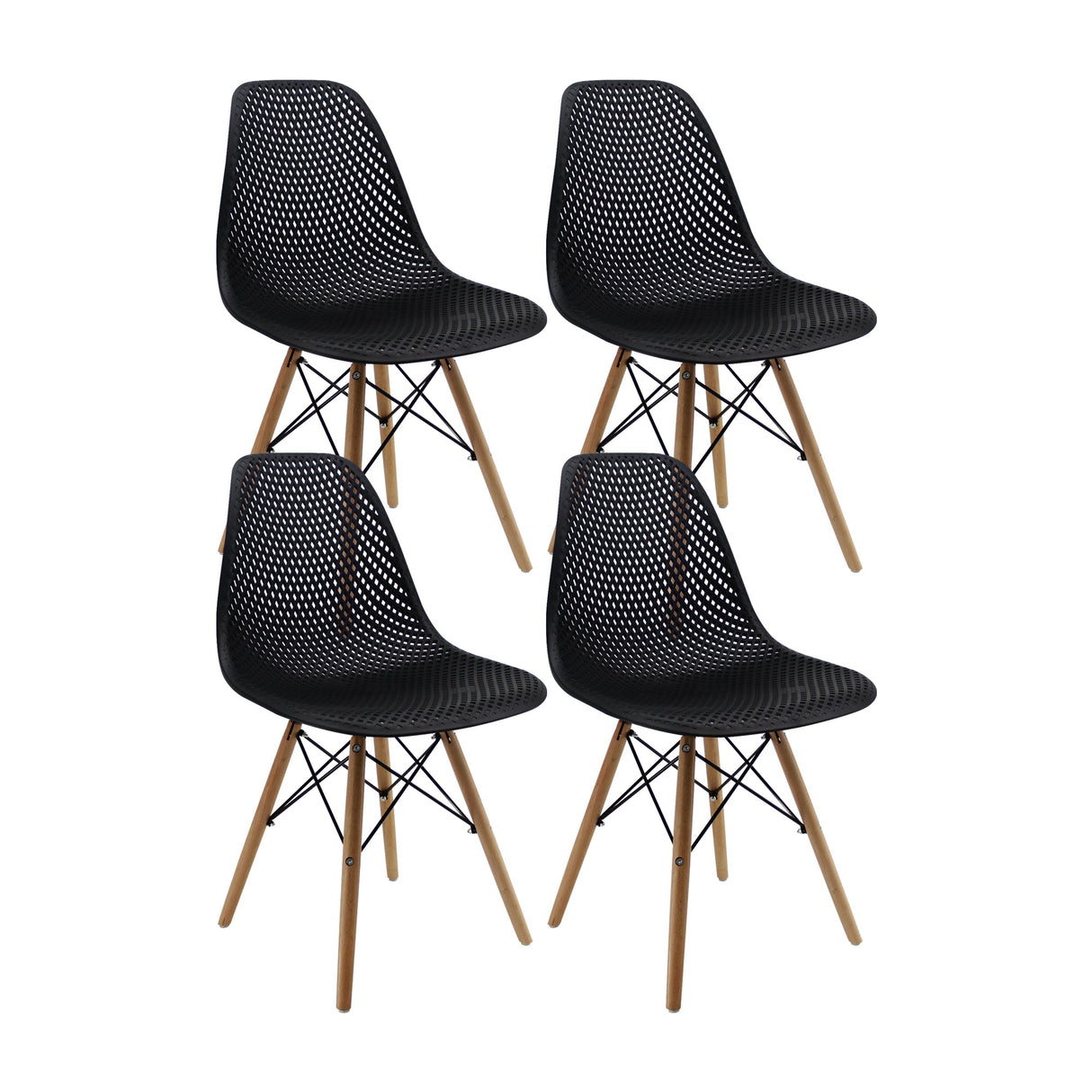 SET X 4 SILLAS COLMEIA NEGRA BOXBIT