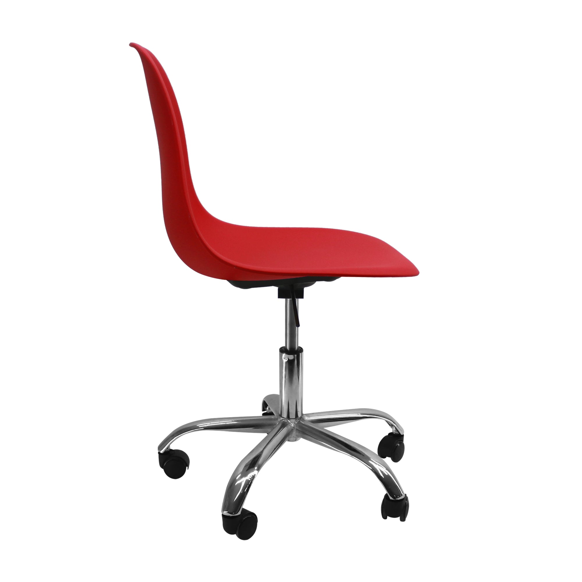 SILLA DKR CON RUEDAS TIPO EAMES ROJA BOXBIT