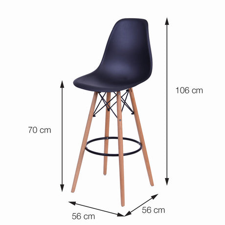 Butaco DKR Bar Tipo EAMES Negro BOXBIT