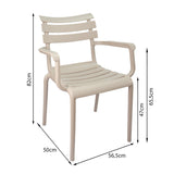SILLA EXTERIOR VENECIA CON BRAZOS BEIGE BOXBIT