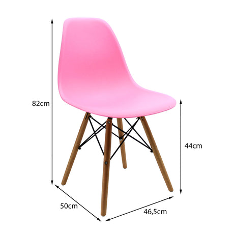 Set x 4 Sillas DKR Tipo EAMES Rosadas BOXBIT