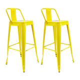 Set x 2 Butacos Bar Altos TITAN Tipo Tolix Amarillos BoxBit