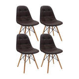 SET X 4 SILLAS DKR BOTONES CAFÉS BOXBIT