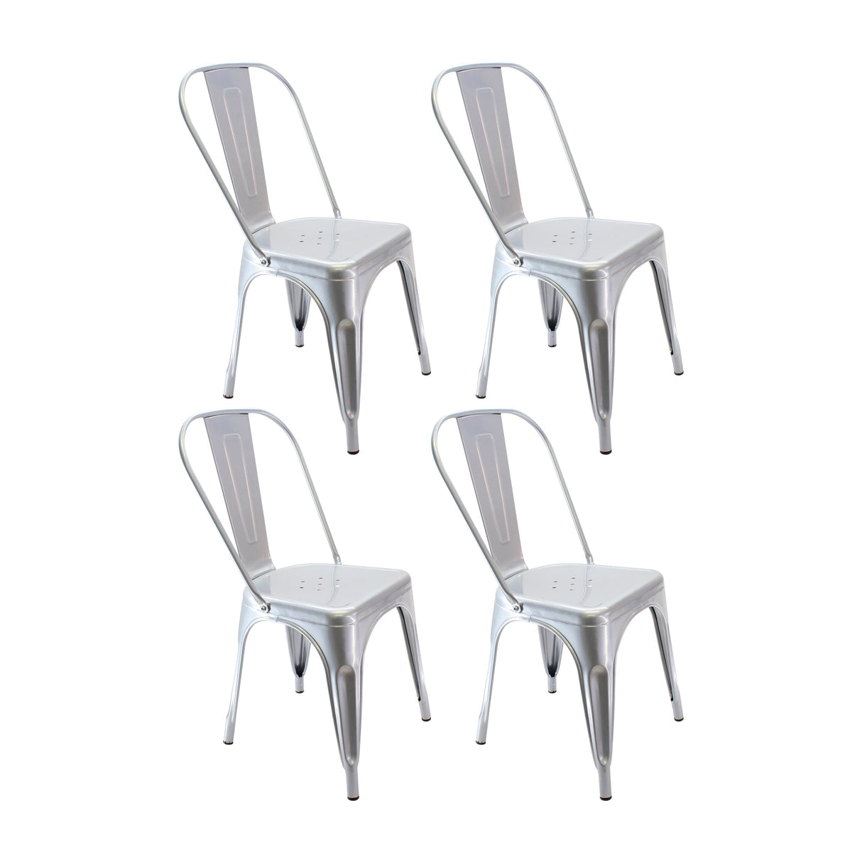 SET X 4 SILLAS TITAN TIPO TOLIX GRIS BOXBIT