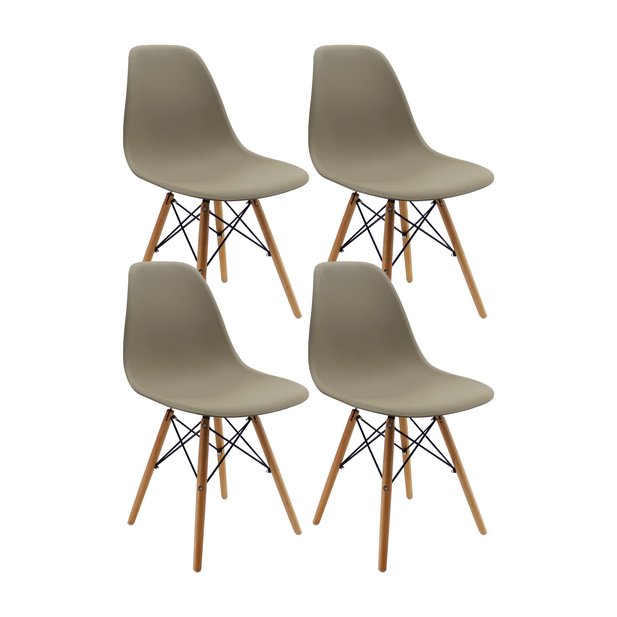 Set x4 Sillas DKR Tipo Eames Beige — Boxbit