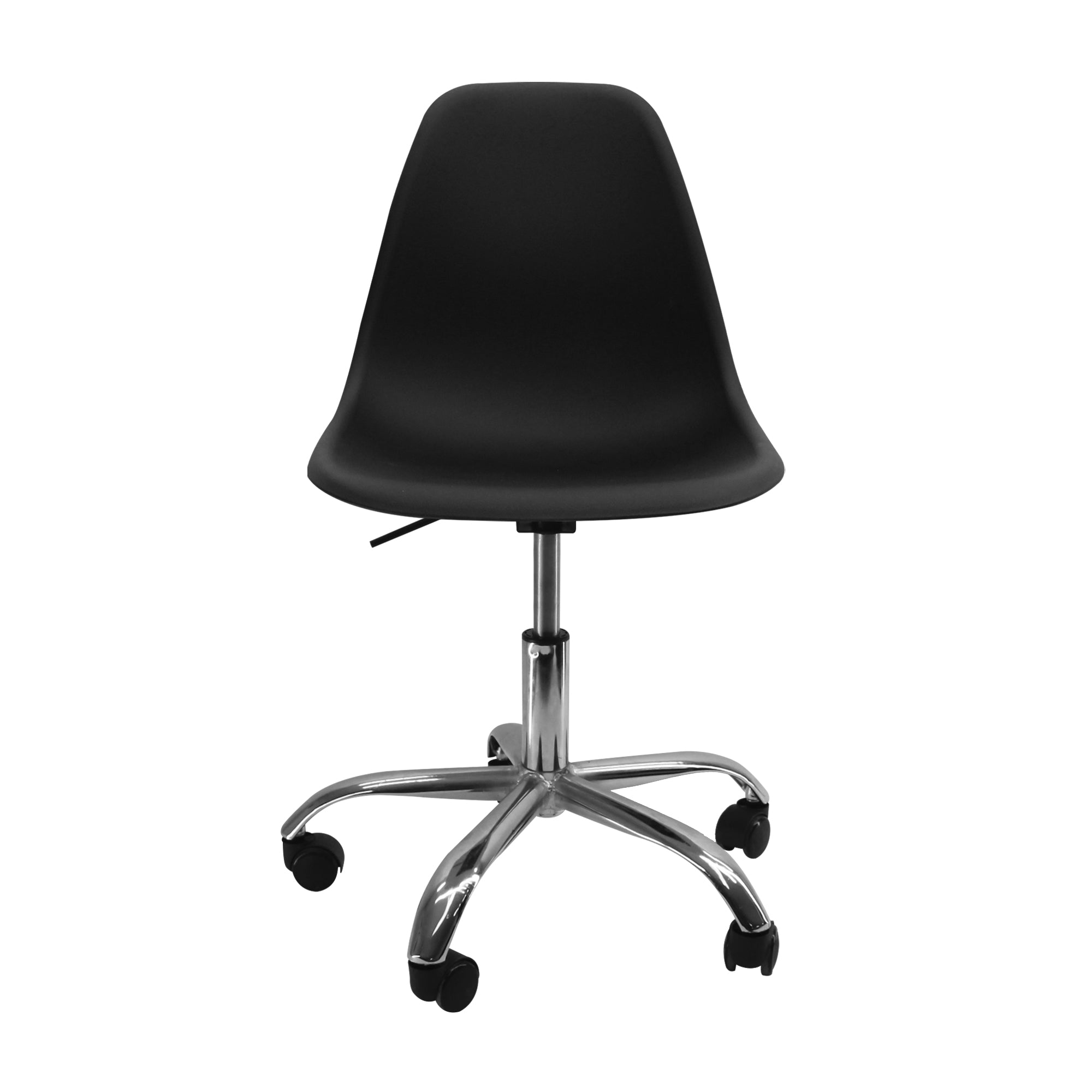 SILLA DKR CON RUEDAS TIPO EAMES NEGRA BOXBIT