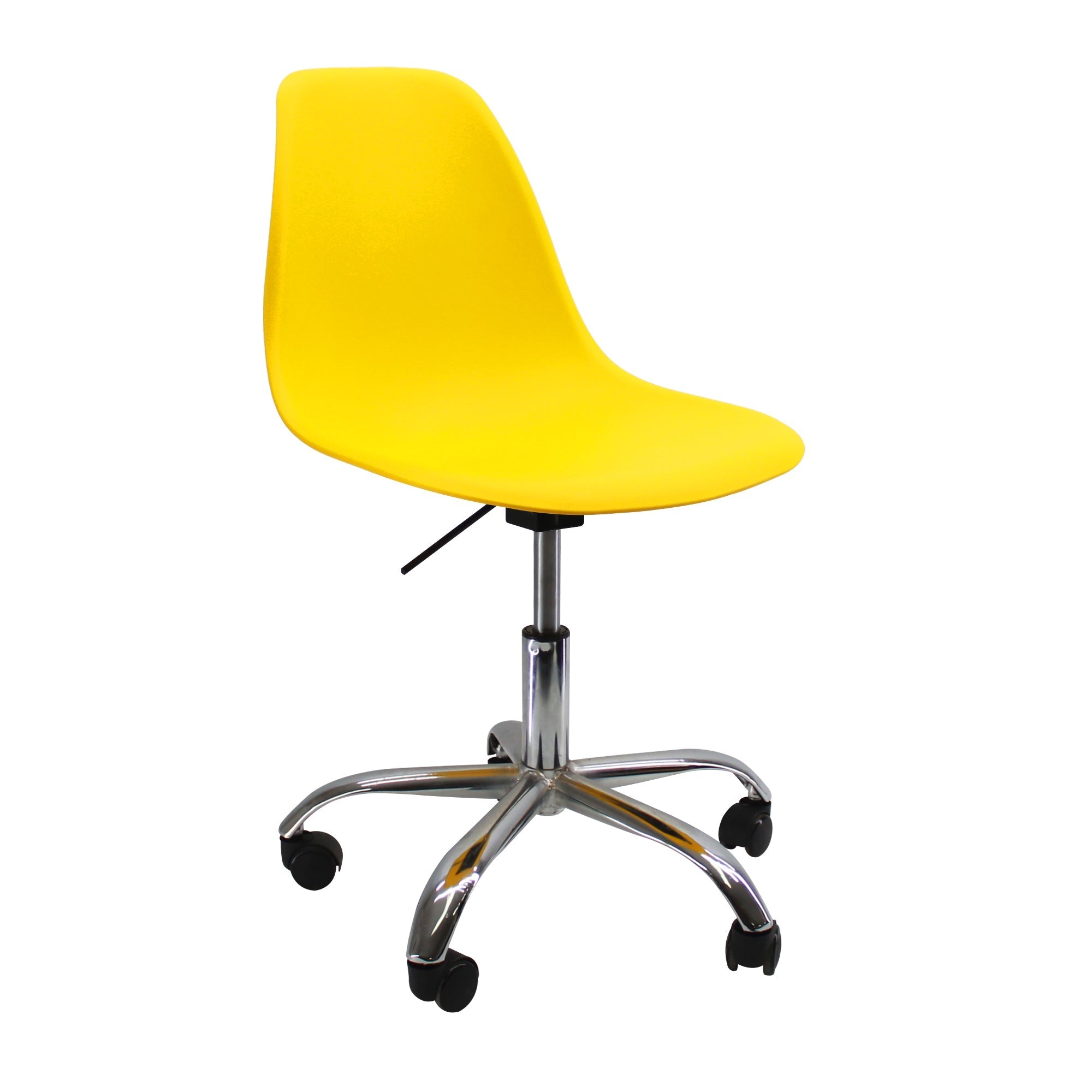 SILLA DKR CON RUEDAS TIPO EAMES AMARILLA BOXBIT