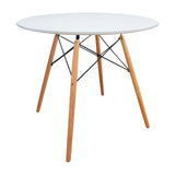 MESA COMEDOR DKR REDONDA TAPA DE MADERA BOXBIT