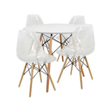 COMEDOR REDONDO TAPA BLANCA MÁS 4 SILLAS DKR PC