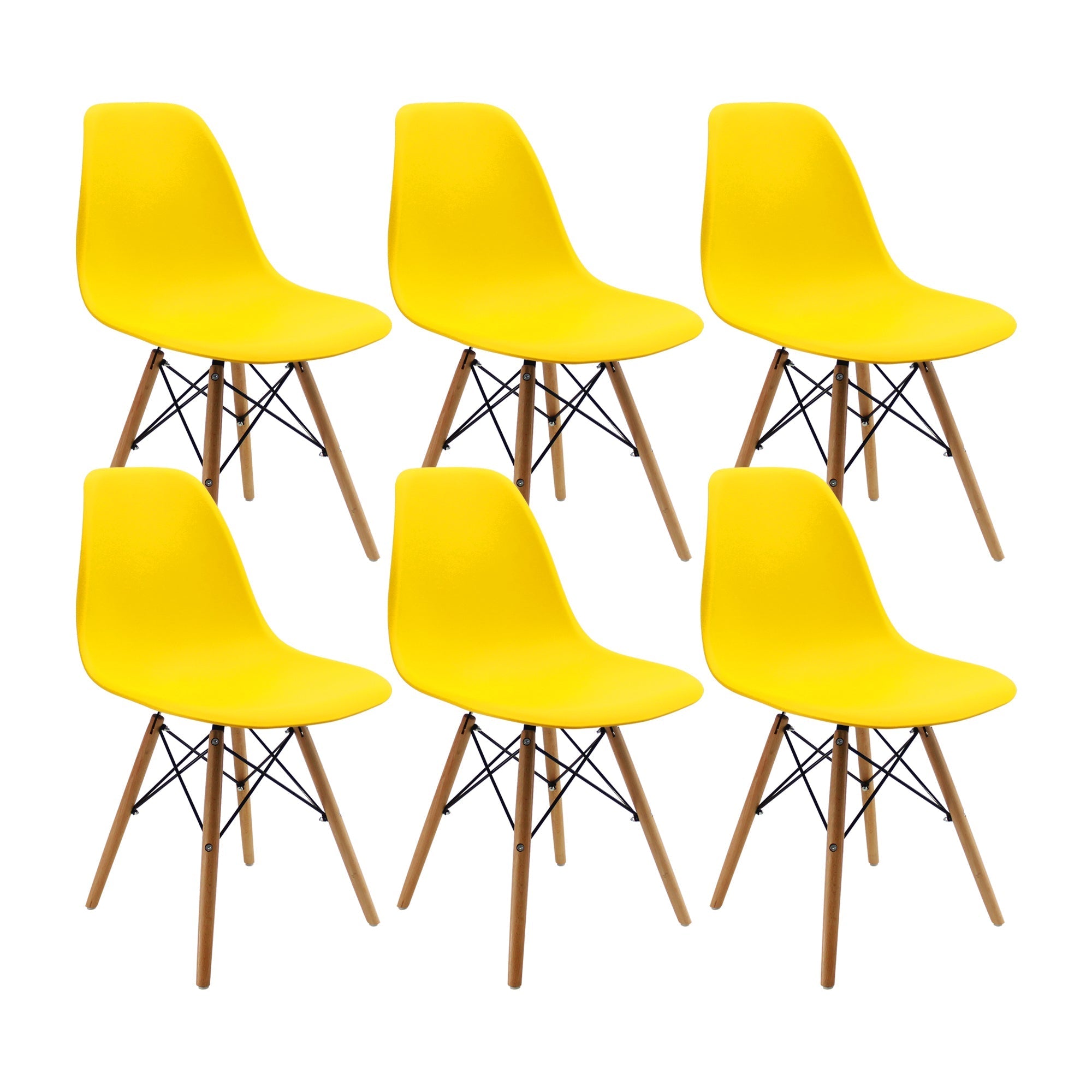 SET X 6 SILLAS DKR TIPO EAMES AMARILLAS BOXBIT