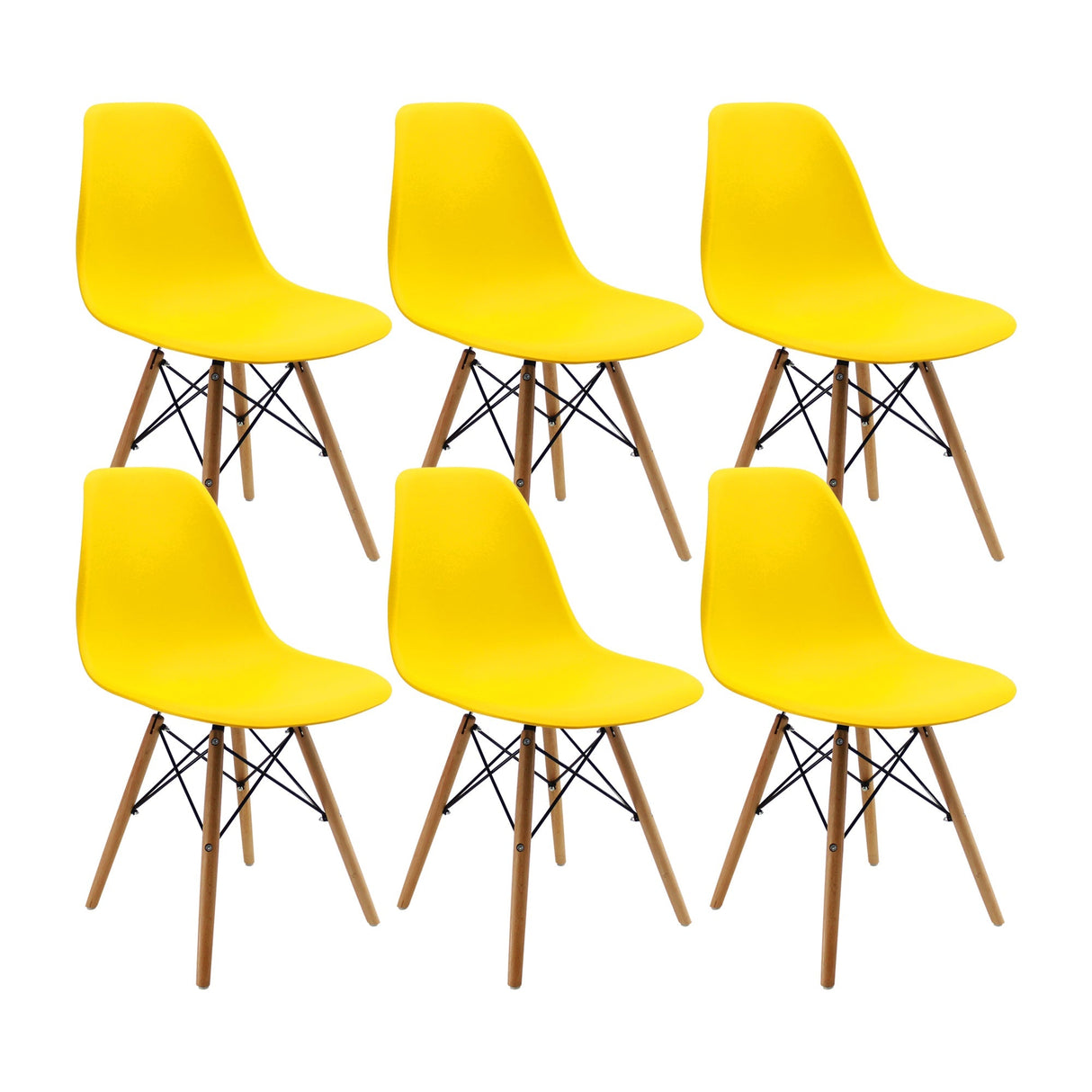 SET X 6 SILLAS DKR TIPO EAMES AMARILLAS BOXBIT