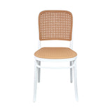 Comedor Nova con 6 Sillas Amis Blancas | Mesa Extensible y Sillas Tipo Ratán