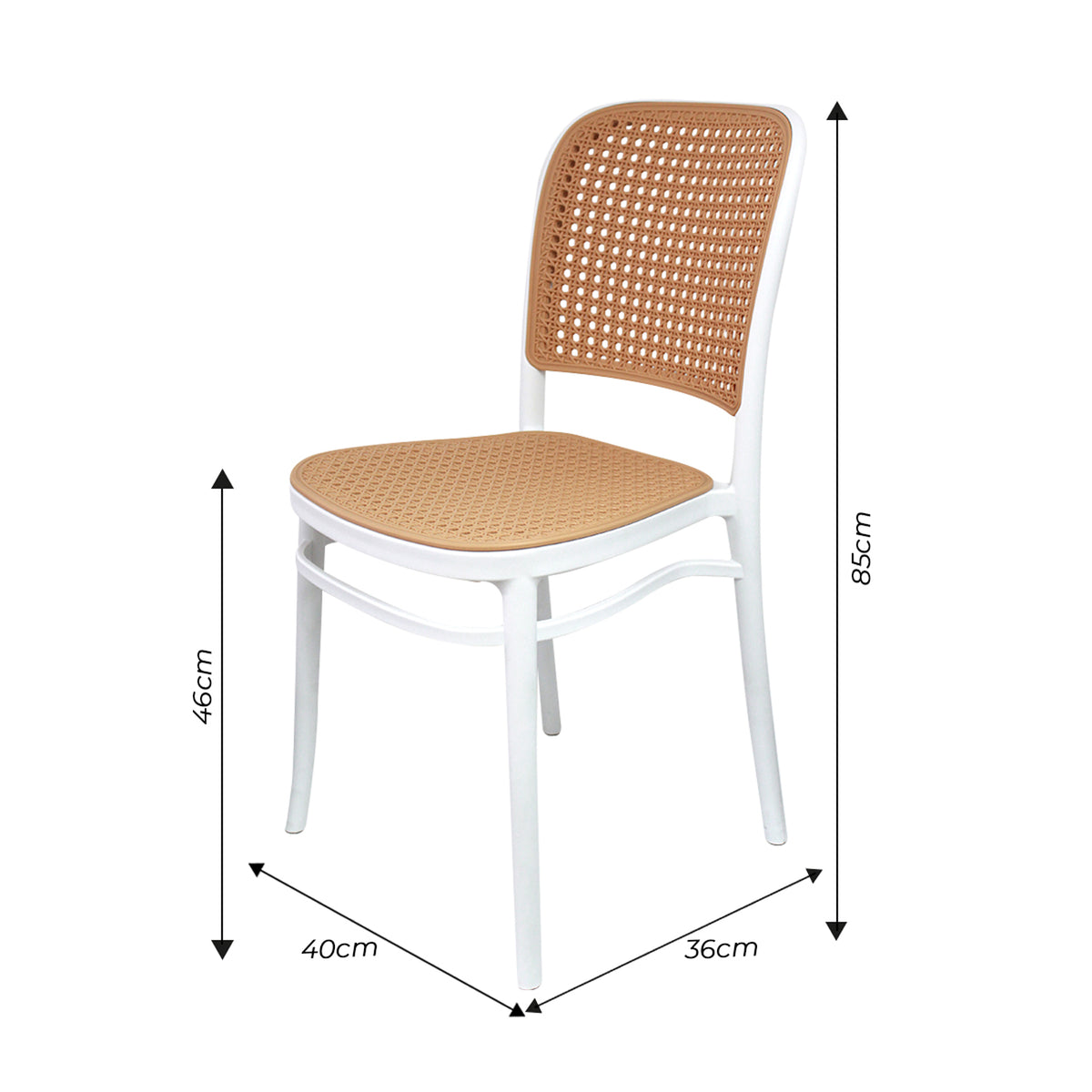Comedor Nova con 6 Sillas Amis Blancas | Mesa Extensible y Sillas Tipo Ratán