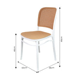 Comedor Nova con 6 Sillas Amis Blancas | Mesa Extensible y Sillas Tipo Ratán