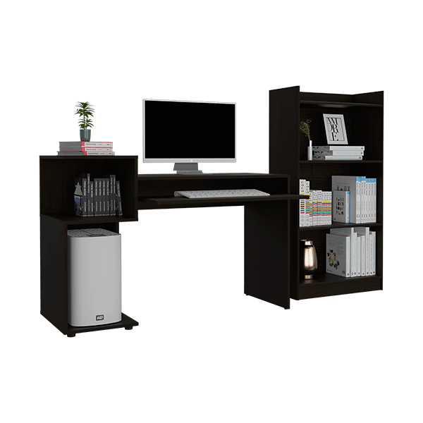 Combo Escritorio Atlanter + Biblioteca  Wengue