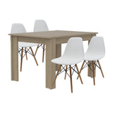COMEDOR CUADRADO PORTOFINO MÁS 4 SILLAS DKR TIPO EAMES BLANCAS