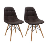 Set x 2 Sillas DKR Botones Cafés BoxBit
