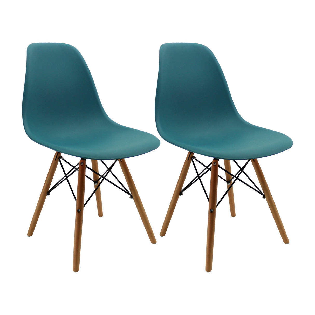 SET X 2 SILLAS DKR TIPO EAMES AZUL PETRÓLEO BOXBIT