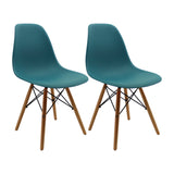 SET X 2 SILLAS DKR TIPO EAMES AZUL PETRÓLEO BOXBIT