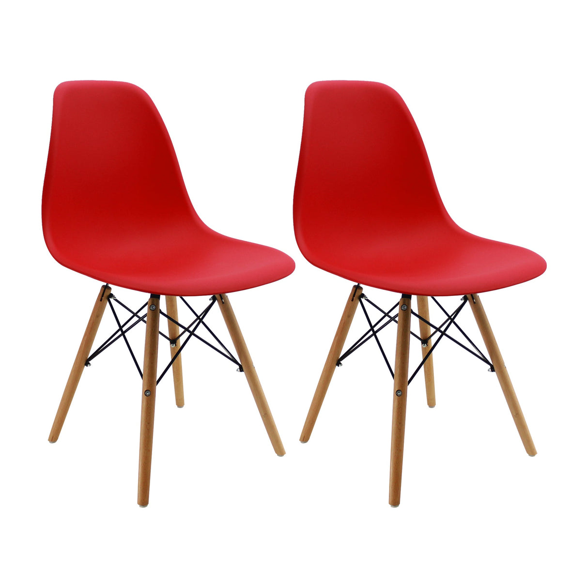 SET X 2 SILLAS DKR TIPO EAMES ROJAS BOXBIT