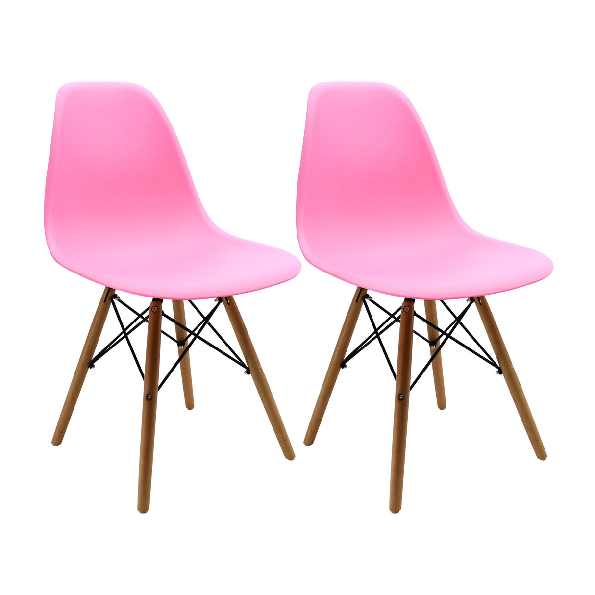SET X 2 SILLAS DKR TIPO EAMES ROSADAS BOXBIT
