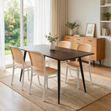 Comedor Nova con 4 Sillas Amis Blancas | Mesa Extensible y Sillas Tipo Ratán