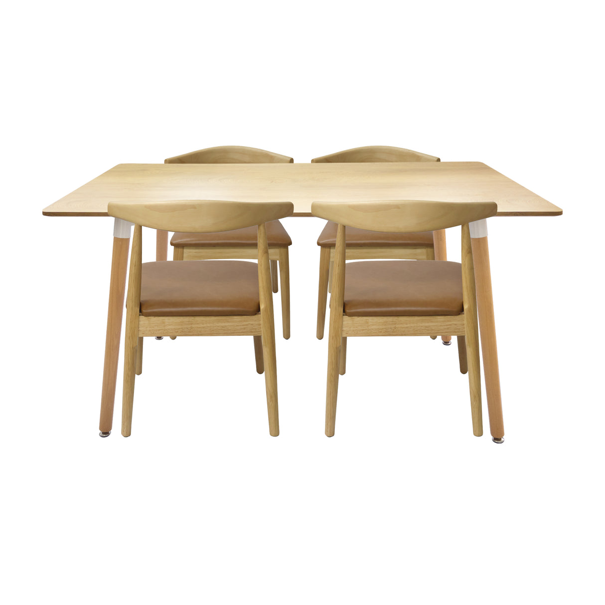 Comedor Bravus con 4 Sillas Amapola | Mesa de Madera y Sillas Tapizadas