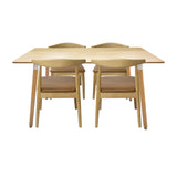 Comedor Bravus con 4 Sillas Amapola | Mesa de Madera y Sillas Tapizadas