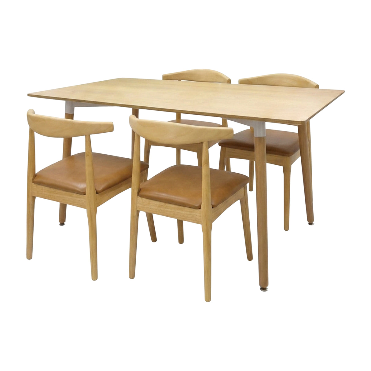 Comedor Bravus con 4 Sillas Amapola | Mesa de Madera y Sillas Tapizadas