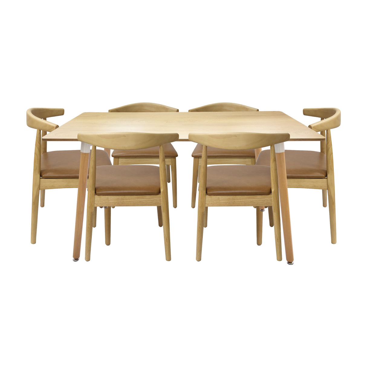 Comedor Bravus con 6 Sillas Amapola | Mesa de Madera y Sillas Tapizadas