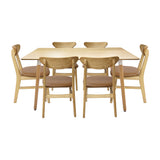 Comedor Bravus con 6 Sillas Orquídea | Mesa de Madera y Sillas con Asiento en Ecocuero