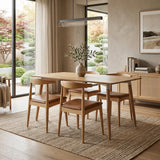 Comedor Bravus con 4 Sillas Amapola | Mesa de Madera y Sillas Tapizadas
