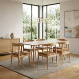 Comedor Bravus con 6 Sillas Amapola | Mesa de Madera y Sillas Tapizadas