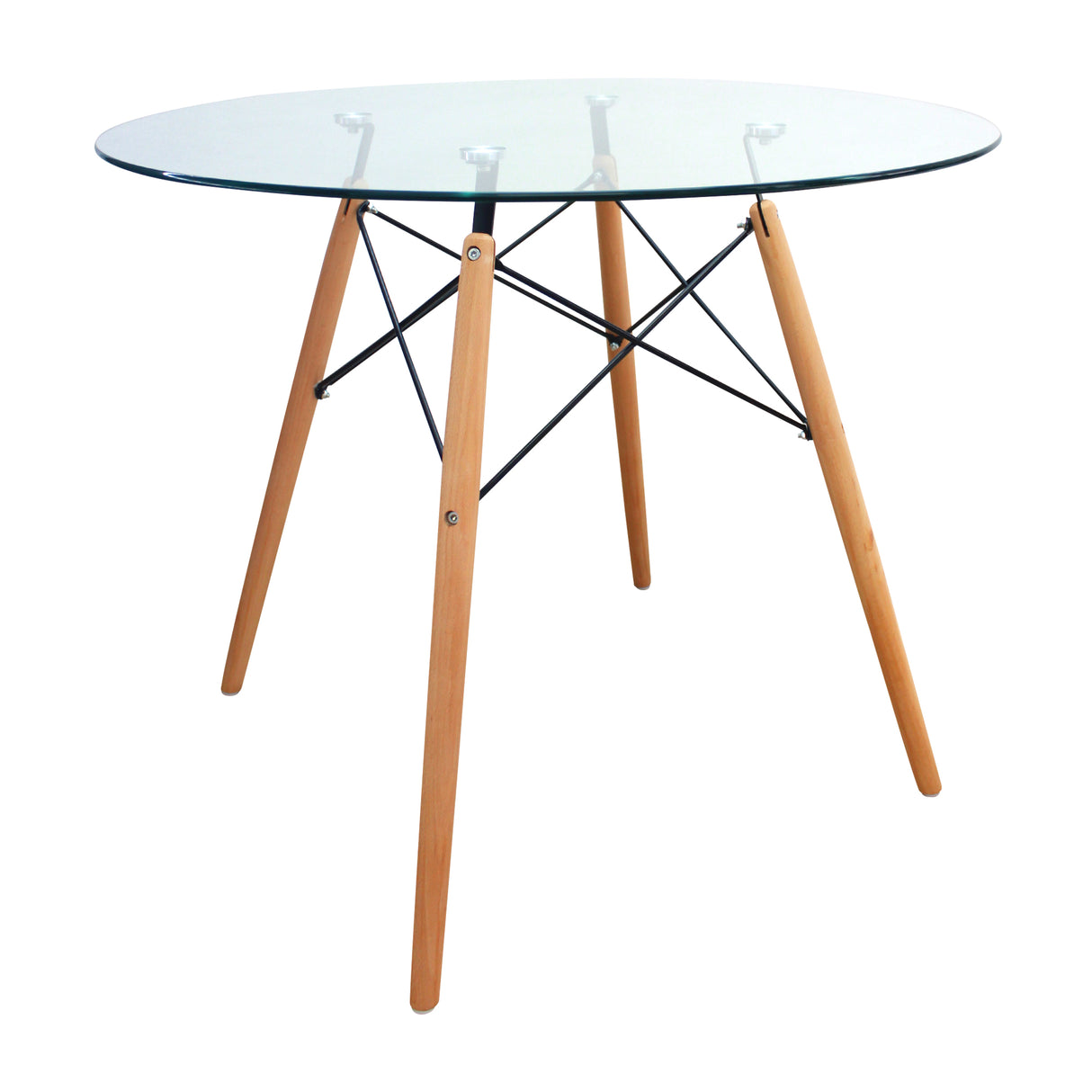 Mesa Comedor DKR Redonda Tapa De Cristal BoxBit