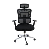 Silla de oficina Nagoya alta negra con respaldo en malla