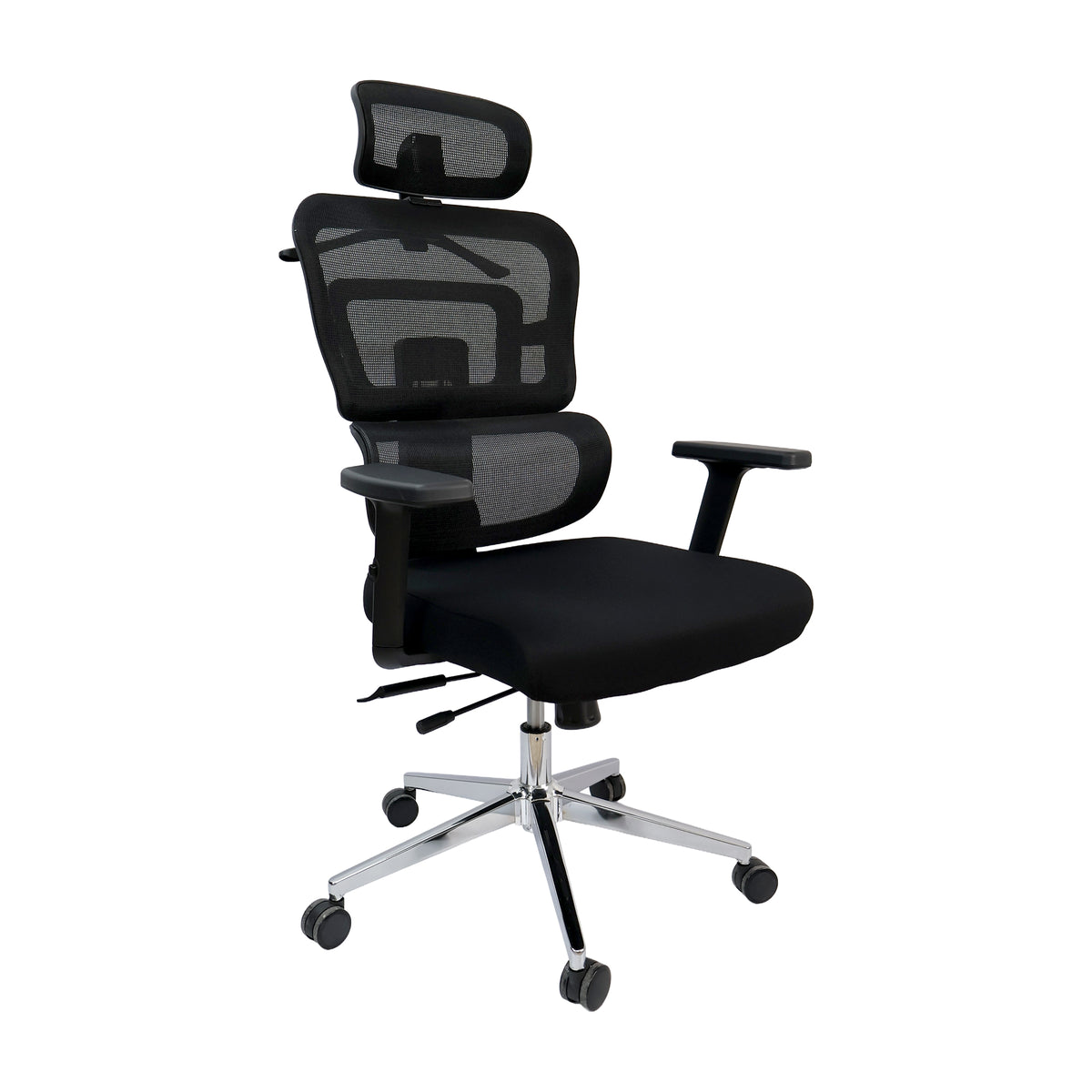 Silla de oficina Nagoya alta negra con respaldo en malla