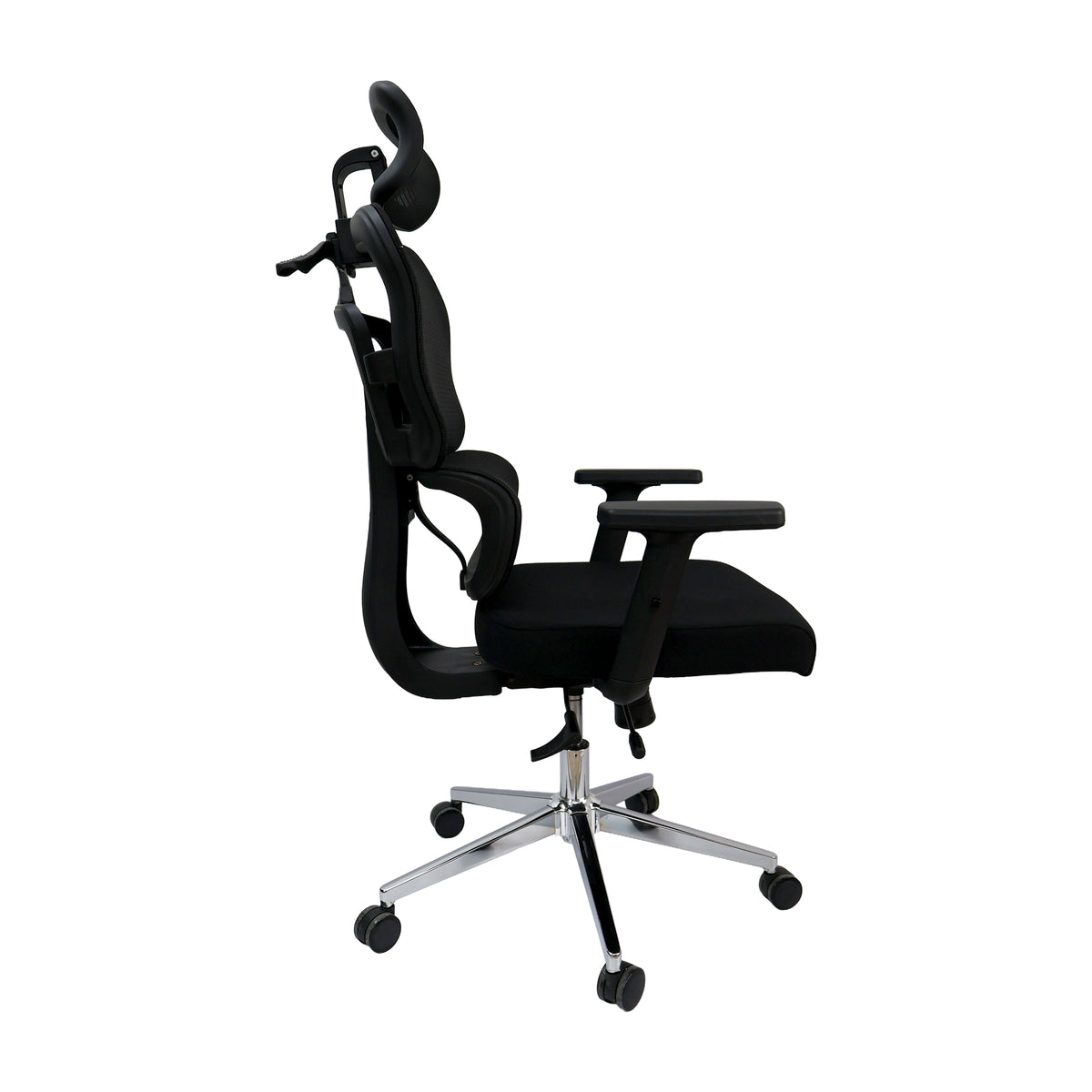 Silla de oficina Nagoya alta negra con respaldo en malla