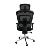 Silla de oficina Nagoya alta negra con respaldo en malla