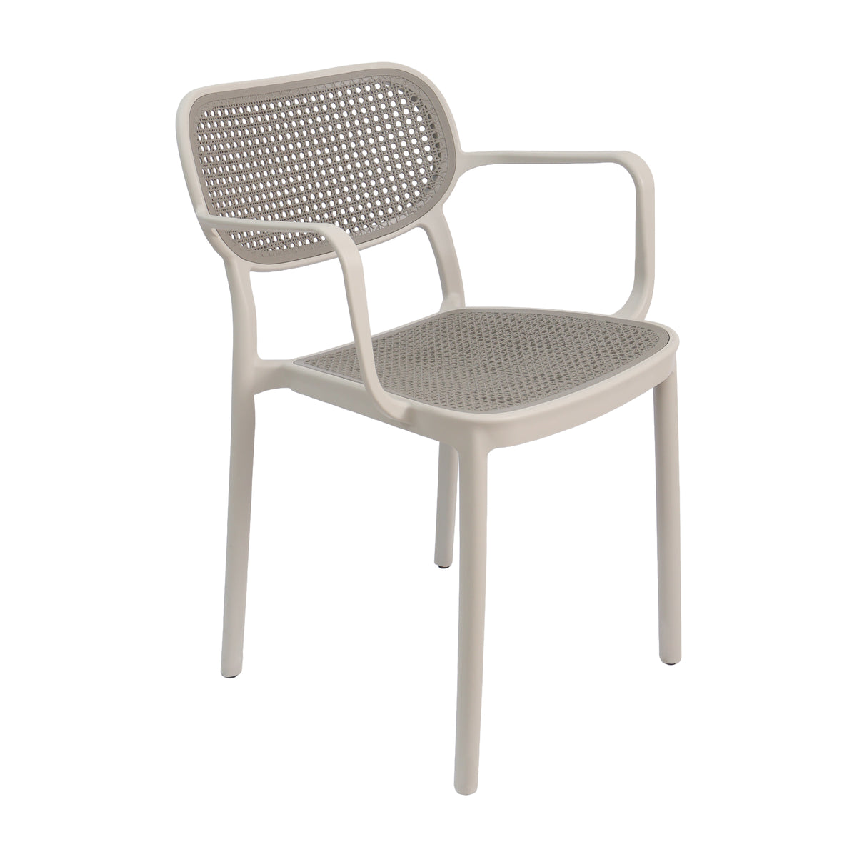 Silla Art Nattura CB – Silla de Brazos con Asiento y Respaldo Estilo Ratán Gris
