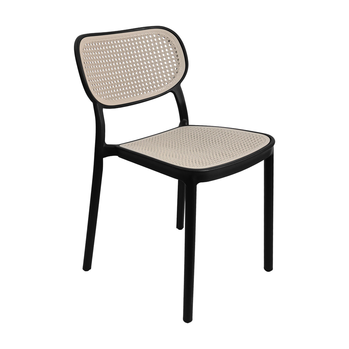 Set X4 Silla Art Nattura Sb - Silla con Asiento y Respaldo en Rejilla Negra