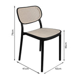 Set X4 Silla Art Nattura Sb - Silla con Asiento y Respaldo en Rejilla Negra