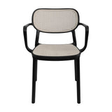 Set X4 Silla Art Nattura CB – Silla de Brazos con Asiento y Respaldo Estilo Ratan Negra
