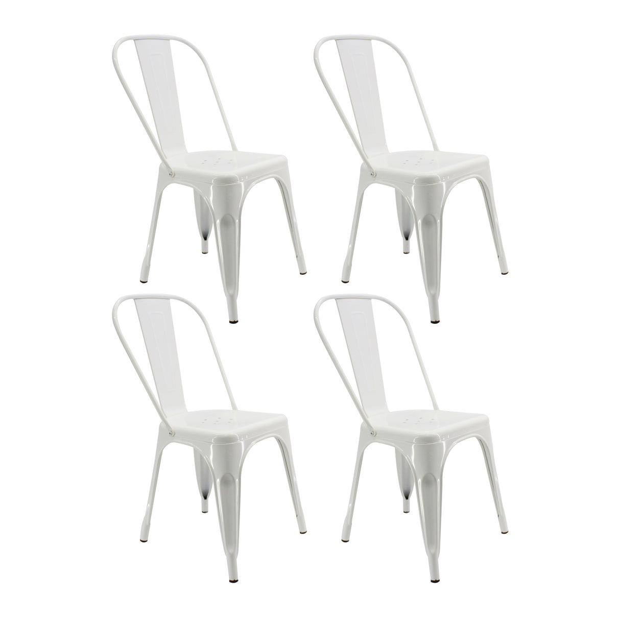 Set x 4 Sillas TITAN Tipo Tolix Blancas BoxBit