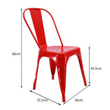 SET X 4 SILLAS TITAN TIPO TOLIX ROJO BOXBIT