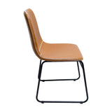 Silla Verner BP Fija Caramelo en PU – Diseño Moderno y Base en Acero
