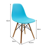 SET X 4 SILLAS DKR TIPO EAMES AZUL BOXBIT