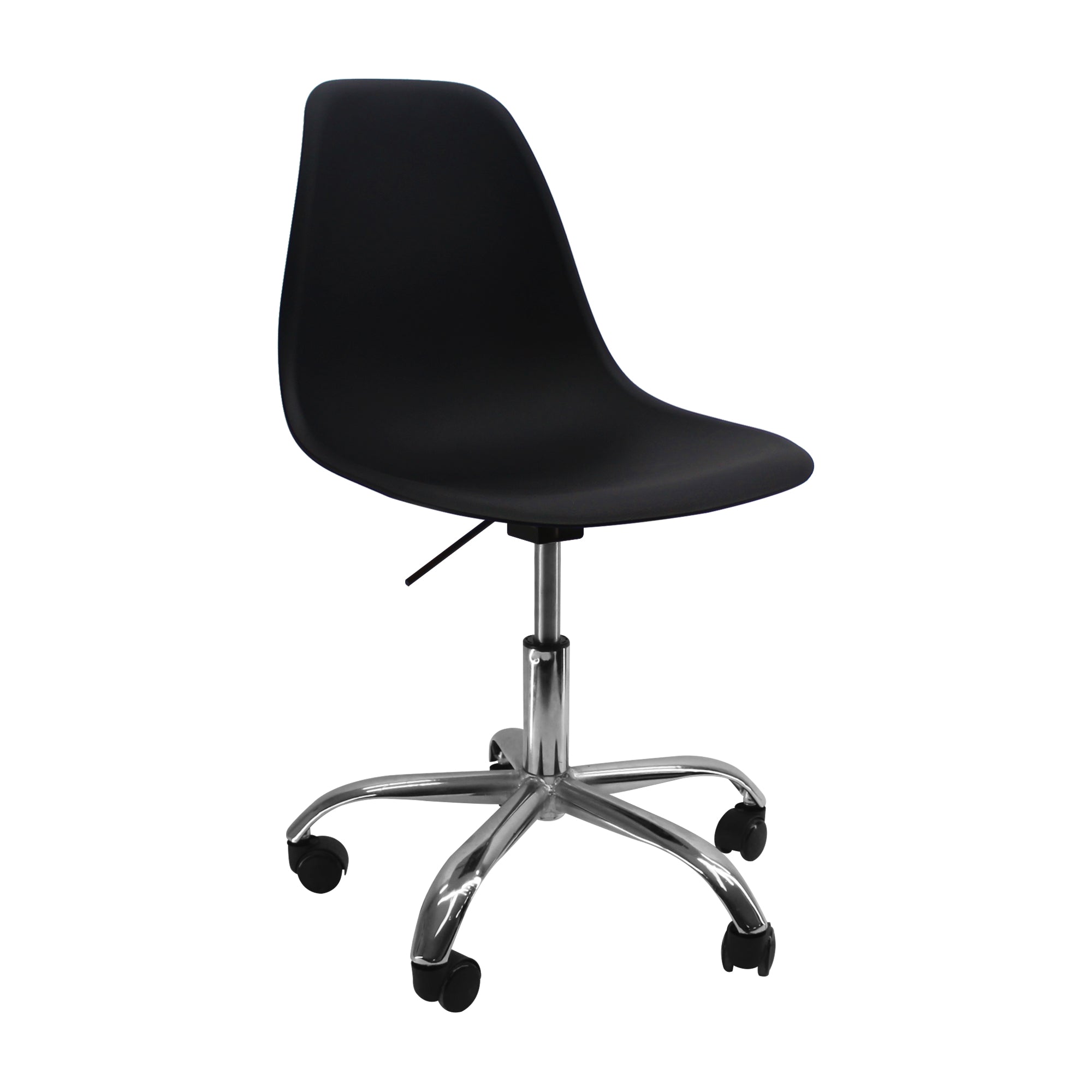 SILLA DKR CON RUEDAS TIPO EAMES NEGRA BOXBIT