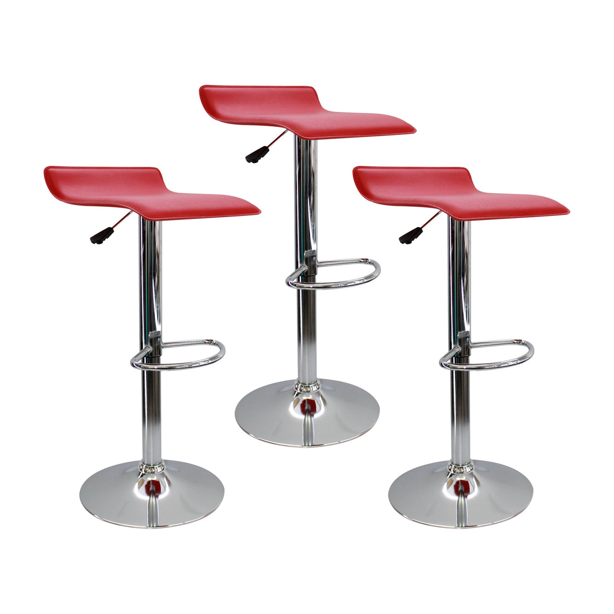 SET X 3 SILLAS WAVE BAR ROJAS BOXBIT